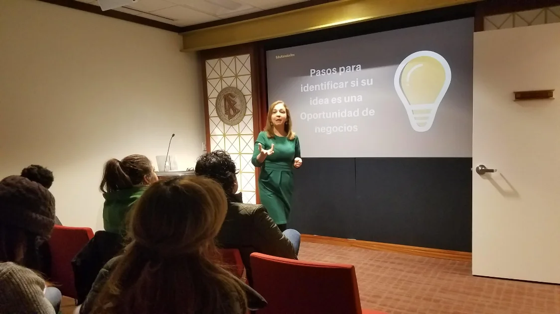 Liliana Carrillo facilitating a training